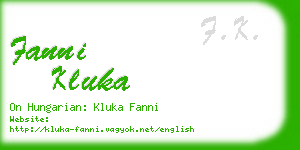 fanni kluka business card